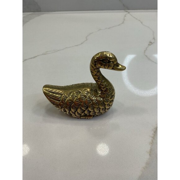 Vintage Brass Duck Figurine Decor - Picture 1 of 4
